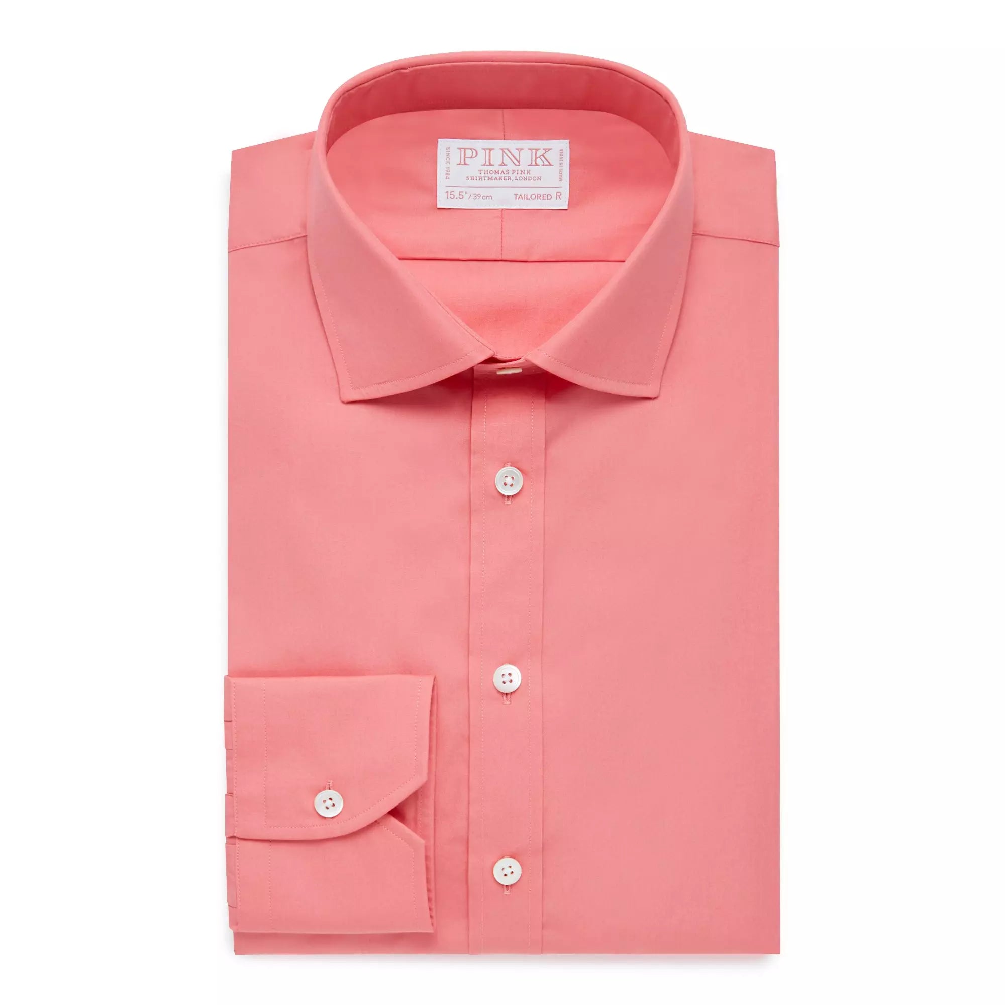 thomas pink dress shirts Coral Tailored Fit Superior Solid Plain Formal Shirt – Pink $16 - $27 Size:Jacket size 42 Genovia Crinkle Orange Mini Button Front