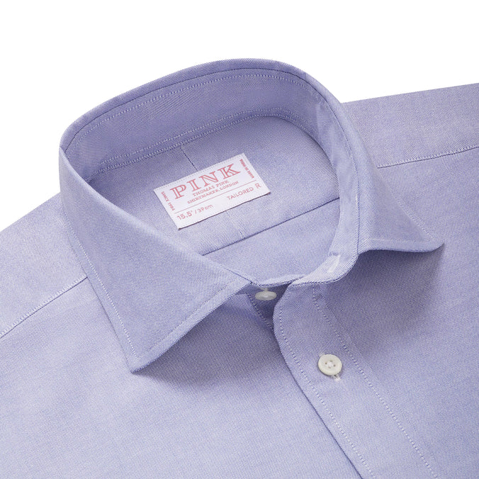 Blue Tailored Fit Smart Casual Open Weave Oxford Shirt