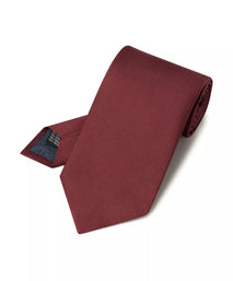 Burgundy Red Plain Woven Silk Tie