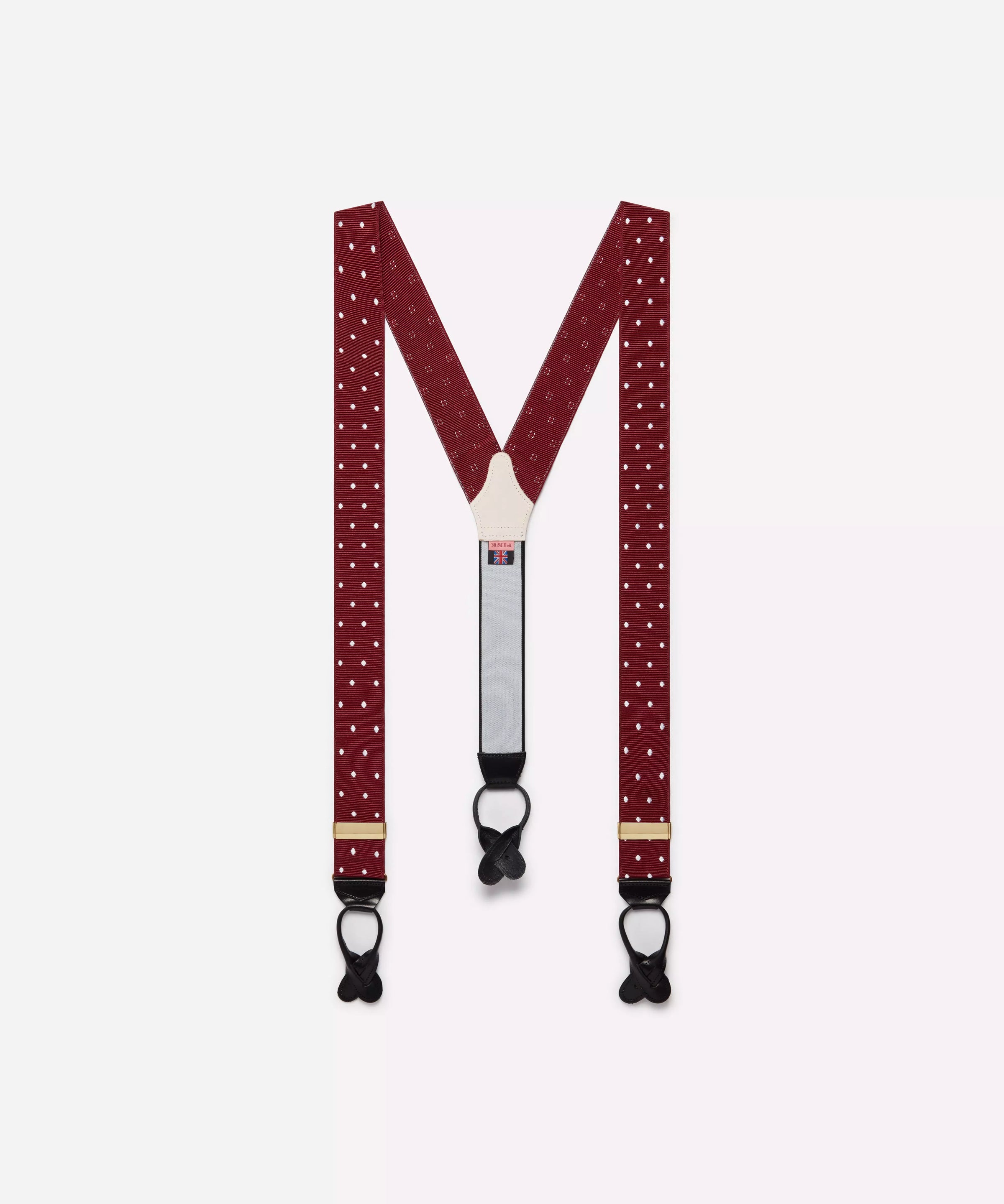 Burgundy Red & White Polka Dot Braces