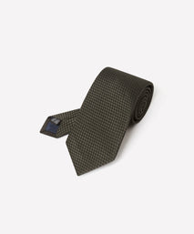Deep Green Tonal Textured Woven Silk Tie