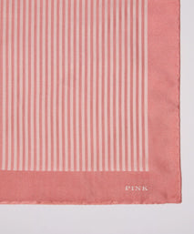 Pale Pink & Neutral Silk Stripe Pocket Square