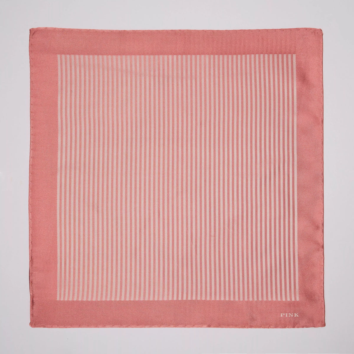 Pale Pink & Neutral Silk Stripe Pocket Square