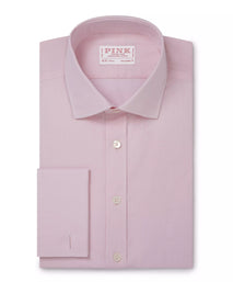 Pale Pink Tailored Fit Double Cuff Ramses Poplin Formal Shirt