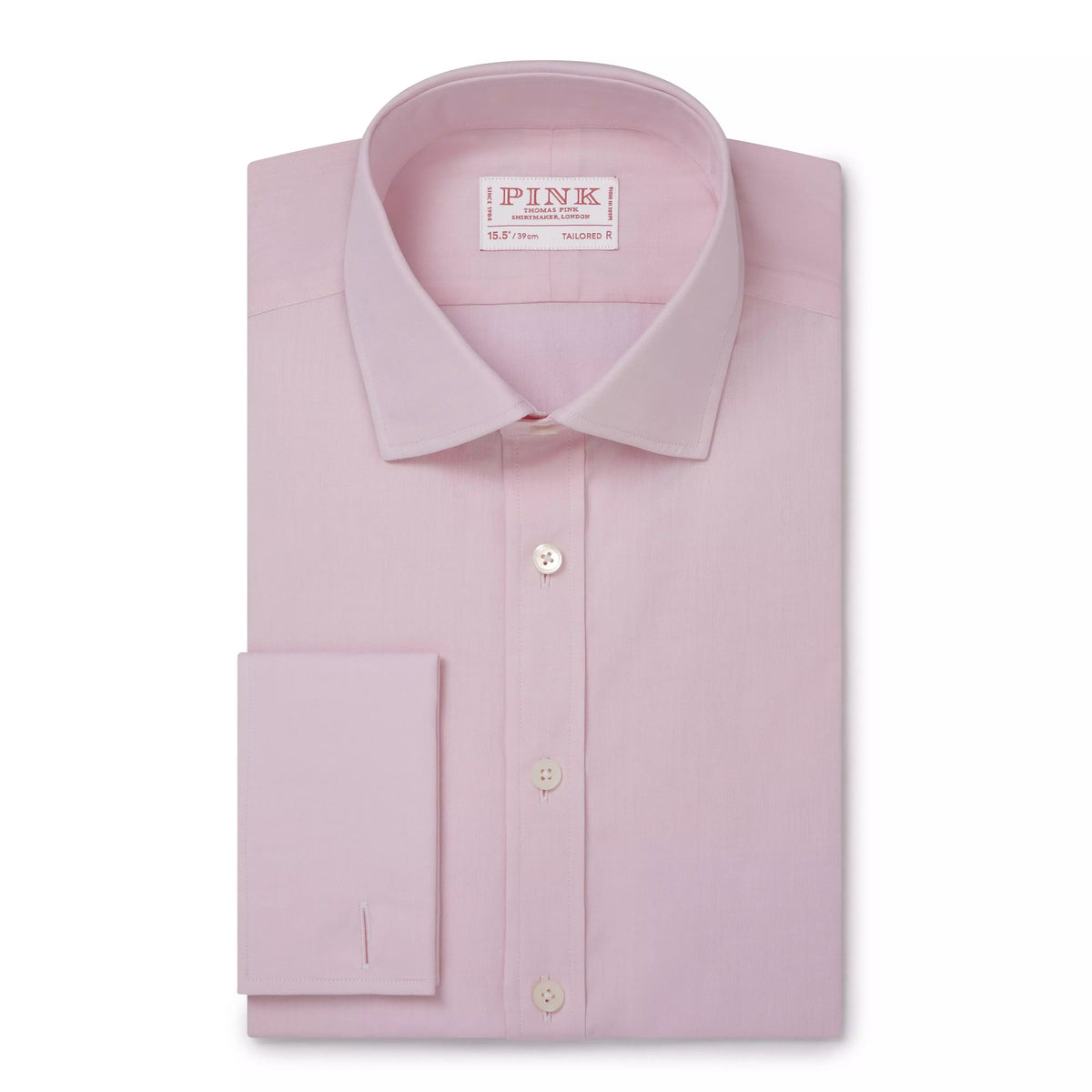 Pale Pink Tailored Fit Double Cuff Ramses Poplin Formal Shirt