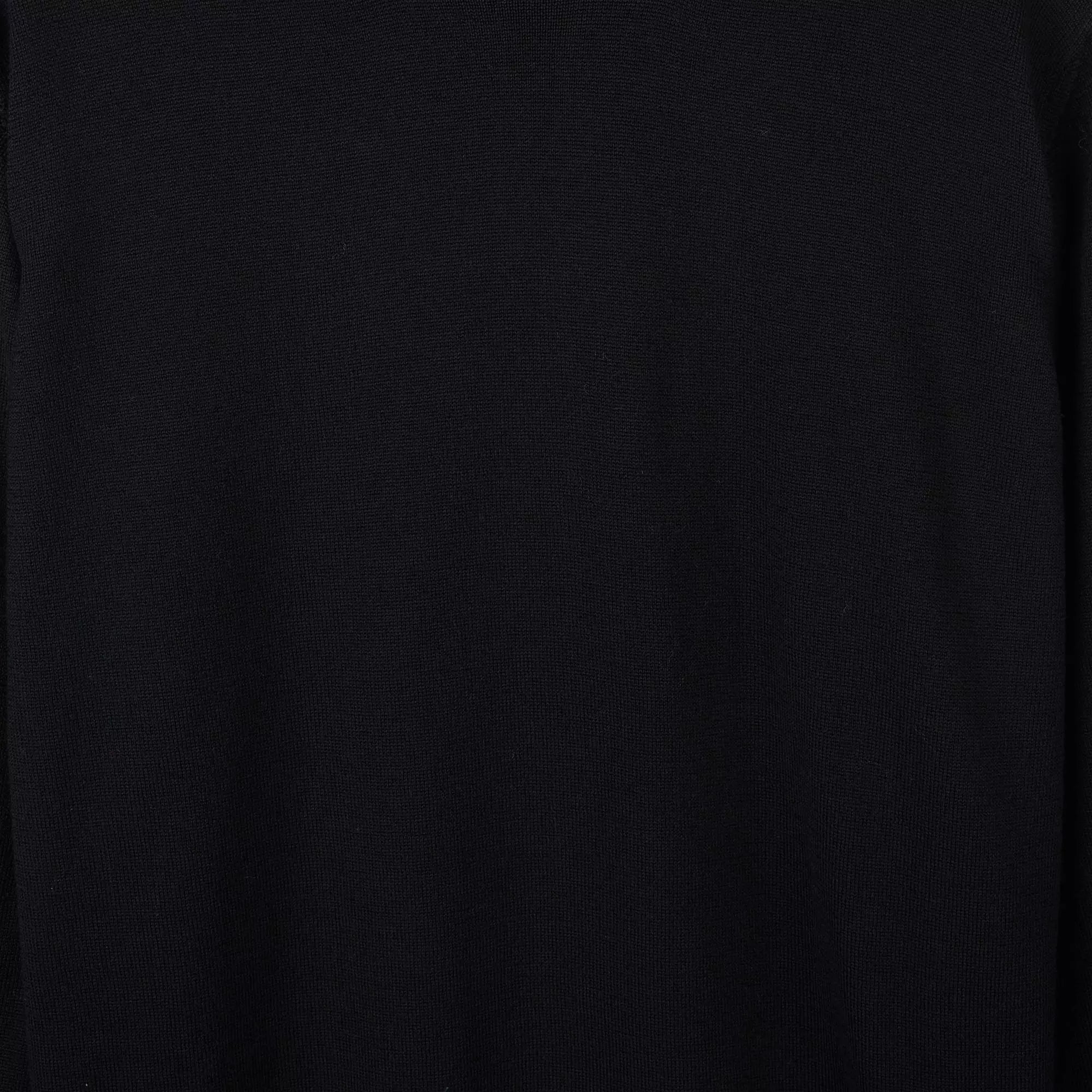 Black Merino Wool Crew Neck Sweater