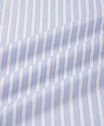 Pale Blue & White Slim Fit Formal Double Cuff Barbican Stripe Shirt