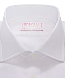 White Classic Fit Textured Dobby Formal Shirt